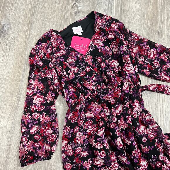 Isabel Maternity Black Floral Chiffon Tiered Woven Dress - Size Small - NWT - Picture 2 of 9